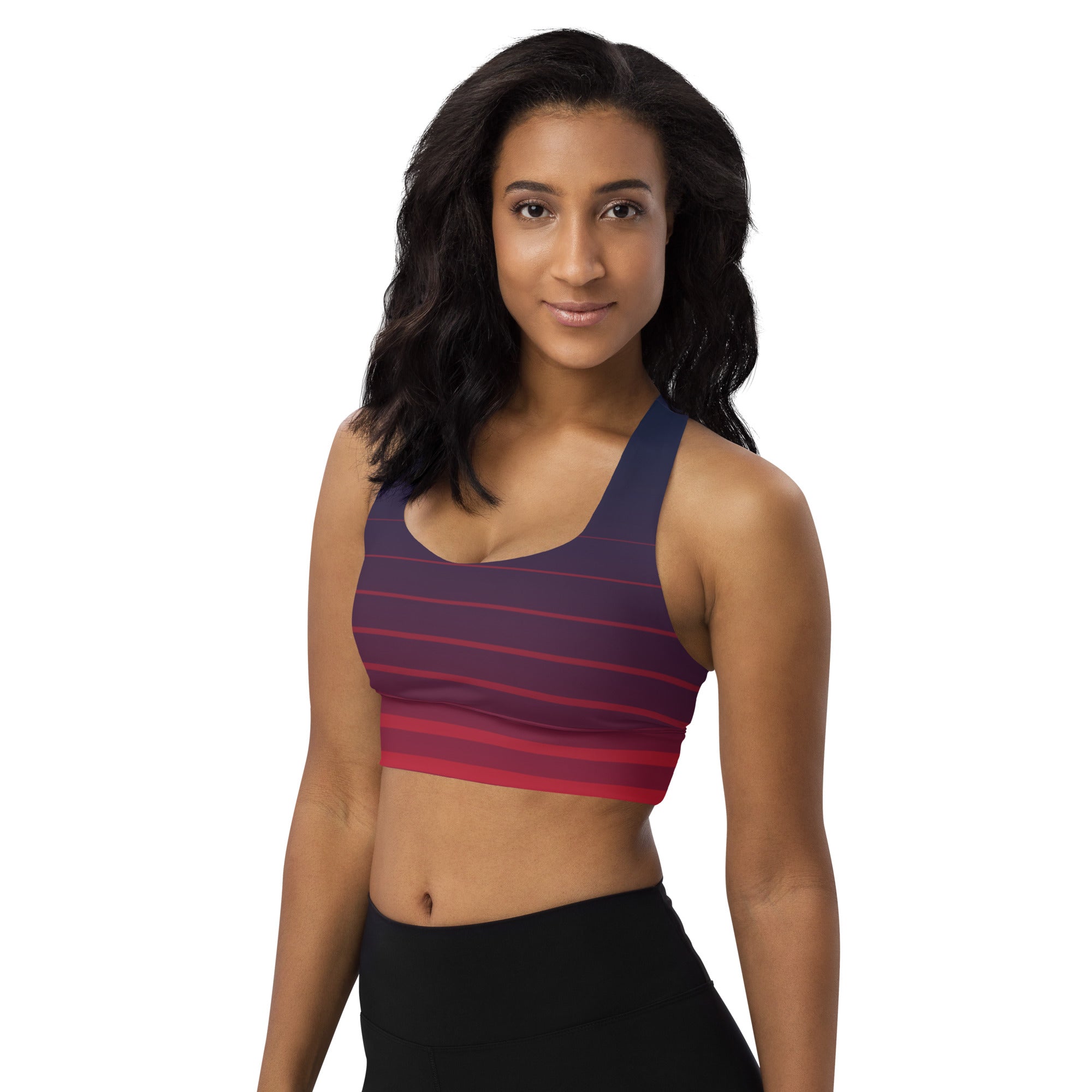 SHE REBEL - Stripes Longline Sports Bra